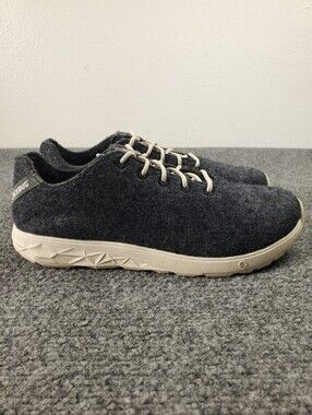 Icebug Eide Wool Biosole Sneakers 8.5 Charcoal Grey Felt Swedish Lightweight NEW